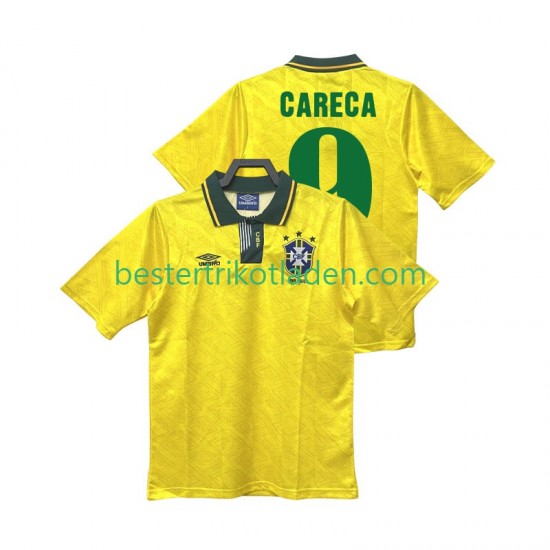 Fußballtrikot Brasilien CARECA 9 1991 1993 Retro Heim Trikot Home Kurzarm für Herren