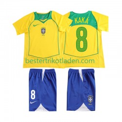 Fußballtrikot Brasilien KAKA 8 Retro Heim Trikot Home 2004 Kurzarm für Kinder
