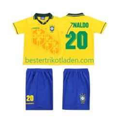 Fußballtrikot Brasilien RONALDO 20 Retro Heim Trikot Home 1994 Kurzarm für Kinder