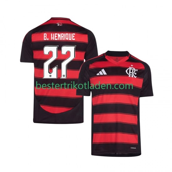 Fußballtrikot CR Flamengo Bruno Henrique 27 Heim Trikot Home 2025-2026 Kurzarm für Herren
