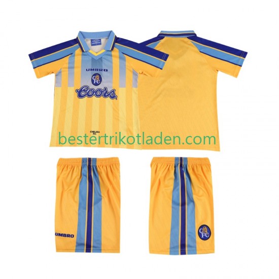 Fußballtrikot Chelsea 1995 1997 Retro Auswärts Trikot Away Kurzarm für Kinder
