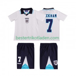 Fußballtrikot England Beckham 7 1996 Retro Heim Trikot Home Kurzarm für Kinder