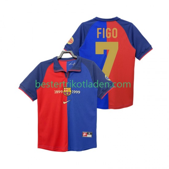Fußballtrikot FC Barcelona FIGO 7 1990 2000 Retro Heim Trikot Home Kurzarm für Herren