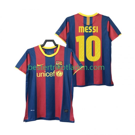 Fußballtrikot FC Barcelona Lionel Messi 10 Retro Heim Trikot Home 2011 2010 Kurzarm für Herren