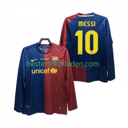 Fußballtrikot FC Barcelona Lionel Messi 10 Champions League 2009 Retro Heim Trikot Home 2008 Langarm für Herren