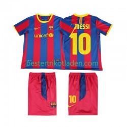 Fußballtrikot FC Barcelona Lionel Messi 10 Retro Heim Trikot Home 2011 2010 Kurzarm für Kinder