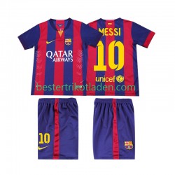 Fußballtrikot FC Barcelona Lionel Messi 10 2014 2015 Retro Heim Trikot Home Kurzarm für Kinder