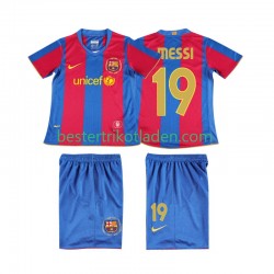 Fußballtrikot FC Barcelona Lionel Messi 19 2007 Retro Heim Trikot Home 2008 Kurzarm für Kinder
