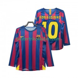 Fußballtrikot FC Barcelona RONALDINHO 10 Champions League 2005 Retro Heim Trikot Home 2006 Langarm für Herren