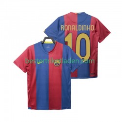 Fußballtrikot FC Barcelona RONALDINHO 10 2007 Retro Heim Trikot Home 2006 Kurzarm für Herren
