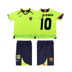 Fußballtrikot FC Barcelona RONALDINHO 10 2005 Retro Auswärts Trikot Away 2006 Kurzarm für Kinder