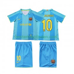 Fußballtrikot FC Barcelona RONALDINHO 10 2007 Retro Auswärts Trikot Away 2008 Kurzarm für Kinder