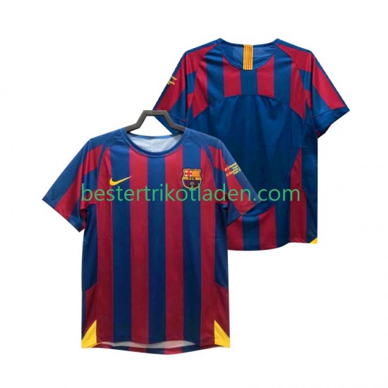 Fußballtrikot FC Barcelona Champions League 2005 Retro Heim Trikot Home 2006 Kurzarm für Herren
