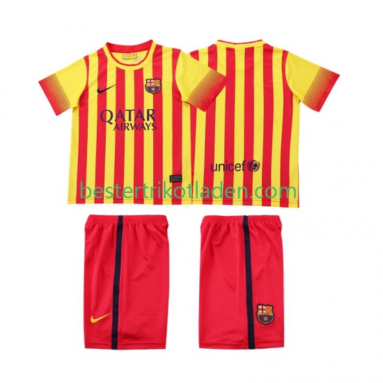 Fußballtrikot FC Barcelona 2013 2014 Retro Auswärts Trikot Away Kurzarm für Kinder