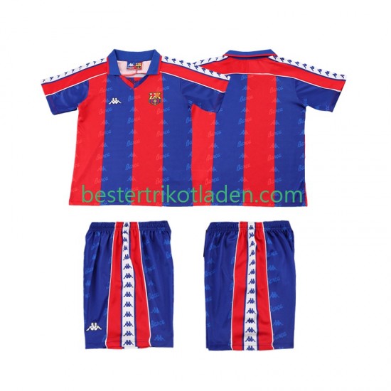 Fußballtrikot FC Barcelona 1992 1995 Retro Heim Trikot Home Kurzarm für Kinder