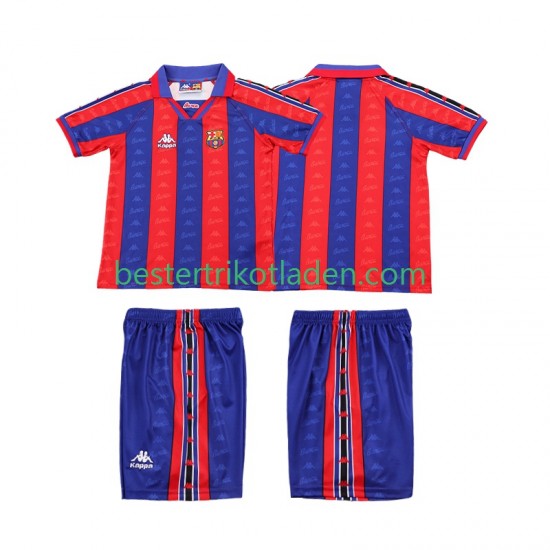 Fußballtrikot FC Barcelona 1996 1997 Retro Heim Trikot Home Kurzarm für Kinder