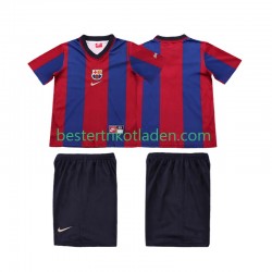 Fußballtrikot FC Barcelona 1998 Retro Heim Trikot Home 1999 Kurzarm für Kinder