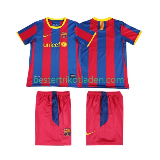 Fußballtrikot FC Barcelona Retro Heim Trikot Home 2011 2010 Kurzarm für Kinder