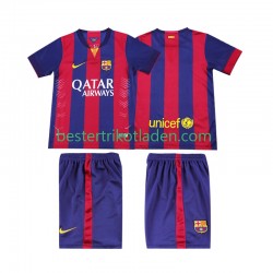 Fußballtrikot FC Barcelona 2014 2015 Retro Heim Trikot Home Kurzarm für Kinder
