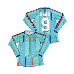 Fußballtrikot FC Barcelona Ronaldo 9 1996 1997 Retro Auswärts Trikot Away Langarm für Herren
