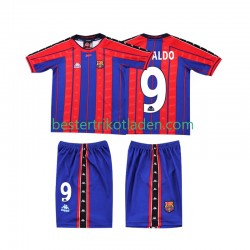 Fußballtrikot FC Barcelona Ronaldo 9 1997 1998 Retro Heim Trikot Home Kurzarm für Kinder