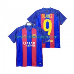 Fußballtrikot FC Barcelona Suárez 9 2016 2017 Retro Heim Trikot Home Kurzarm für Herren