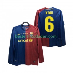 Fußballtrikot FC Barcelona XAVI 6 Champions League 2009 Retro Heim Trikot Home 2008 Langarm für Herren