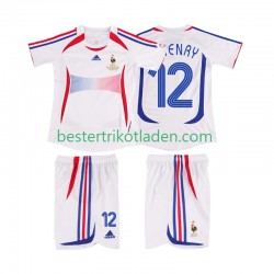 Fußballtrikot Frankreich Henry 12 Retro Auswärts Trikot Away 2006 Kurzarm für Kinder