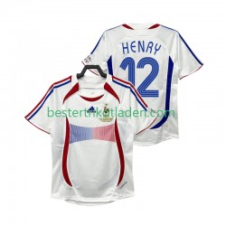 Fußballtrikot Frankreich Henry 12 Retro Auswärts Trikot Away 2006 Kurzarm für Herren