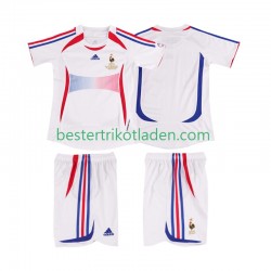 Fußballtrikot Frankreich Retro Auswärts Trikot Away 2006 Kurzarm für Kinder