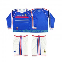 Fußballtrikot Frankreich 1998 Retro Heim Trikot Home Langarm für Kinder