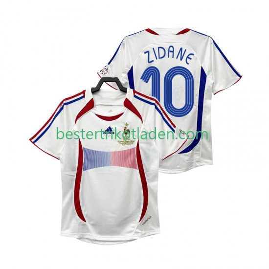 Fußballtrikot Frankreich ZIDANE 10 Retro Auswärts Trikot Away 2006 Kurzarm für Herren