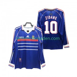 Fußballtrikot Frankreich ZIDANE 10 1998 Retro Heim Trikot Home Langarm für Herren