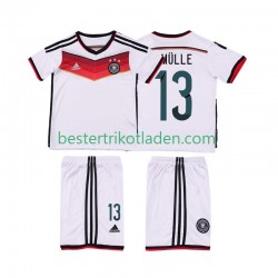 Fußballtrikot Deutschland MULLER 13 2014 Retro Heim Trikot Home Kurzarm für Kinder