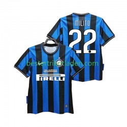 Fußballtrikot Inter Mailand MILITO 22 2009 Retro Heim Trikot Home 2010 Kurzarm für Herren