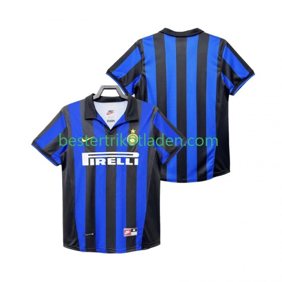 Fußballtrikot Inter Mailand 1998 Retro Heim Trikot Home 1999 Kurzarm für Herren