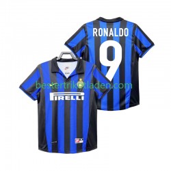 Fußballtrikot Inter Mailand Roanldo 9 1998 Retro Heim Trikot Home 1999 Kurzarm für Herren