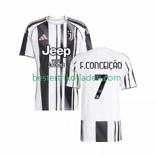 Fußballtrikot Juventus Turin Francisco Conceicao 7 Heim Trikot Home 2025-2026 Kurzarm für Herren