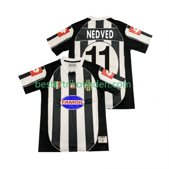 Fußballtrikot Juventus Turin NEDVED 11 2002 2003 Retro Heim Trikot Home Kurzarm für Herren