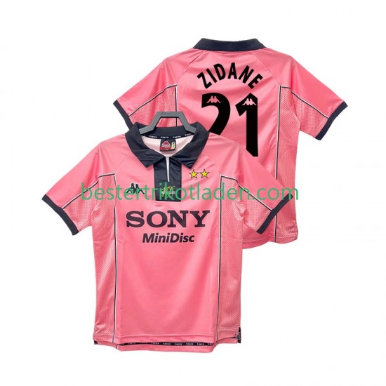 Fußballtrikot Juventus Turin ZIDANE 21 1997 1998 Retro Auswärts Trikot Away Kurzarm für Herren
