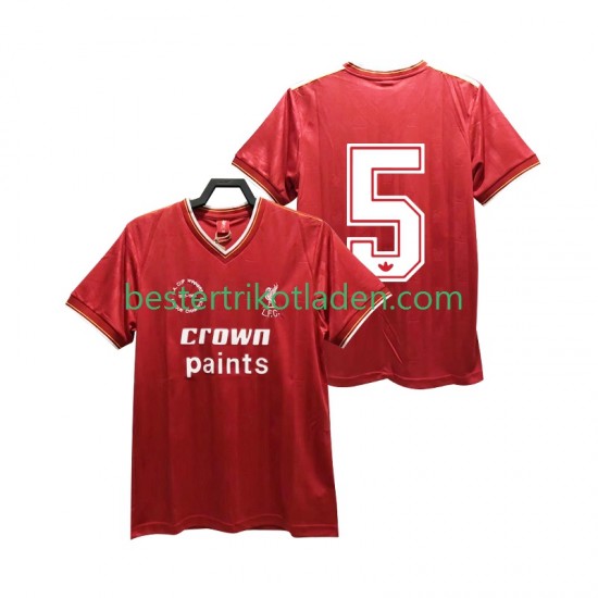 Fußballtrikot Liverpool 5 1985 1986 Retro Heim Trikot Home Kurzarm für Herren