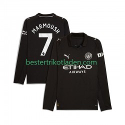 Fußballtrikot Manchester City Omar Marmoush 7 Auswärts Trikot Away 2025-2026 Langarm für Herren