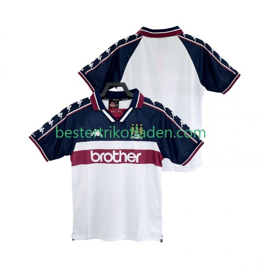 Fußballtrikot Manchester City 1997 1998 Retro Auswärts Trikot Away Kurzarm für Herren