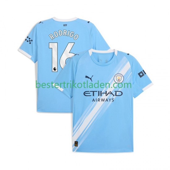 Fußballtrikot Manchester City Rodrigo Hernandez 16 Heim Trikot Home 2025-2026 Kurzarm für Herren