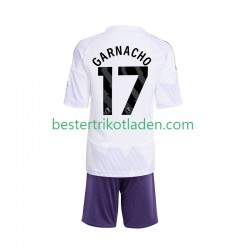 Fußballtrikot Manchester United Alejandro Garnacho 17 Auswärts Trikot Away 2025-2026 Kurzarm für Kinder