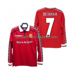 Fußballtrikot Manchester United BECKHAM 7 1998 Retro Heim Trikot Home 1999 Langarm für Herren