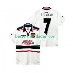 Fußballtrikot Manchester United Beckham 7 1998 Retro Auswärts Trikot Away 1999 Kurzarm für Herren