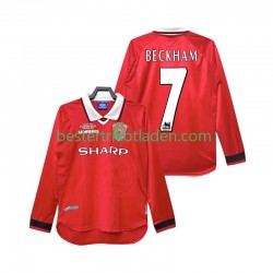 Fußballtrikot Manchester United Beckham 7 2000 Retro Heim Trikot Home 1999 Langarm für Herren
