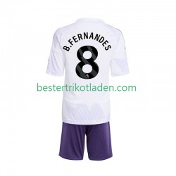 Fußballtrikot Manchester United Bruno Fernandes 8 Auswärts Trikot Away 2025-2026 Kurzarm für Kinder