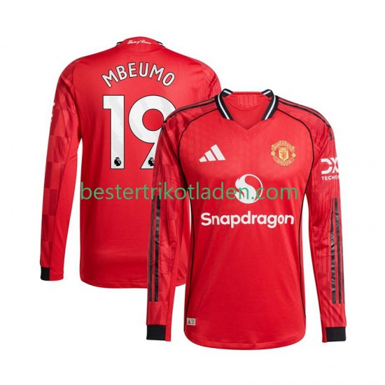 Fußballtrikot Manchester United Bryan Mbeumo 19 Heim Trikot Home 2025-2026 Langarm für Herren